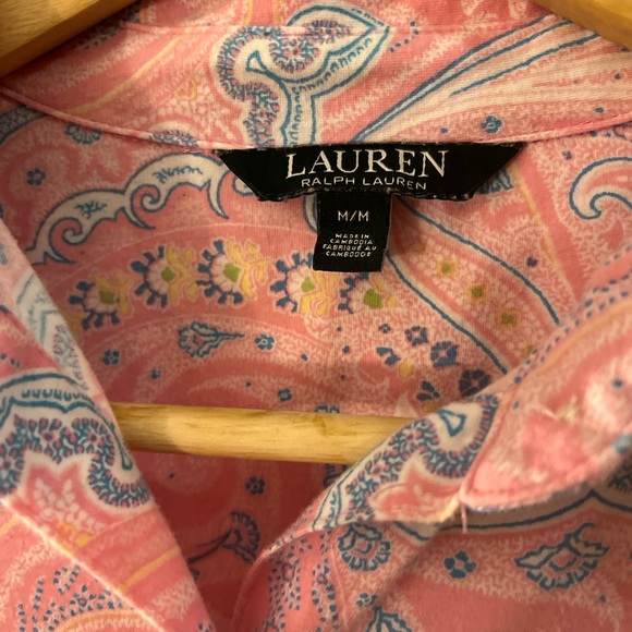 Lauren Ralph Lauren Paisley Sleep Shirt GUC M - Picture 2 of 8